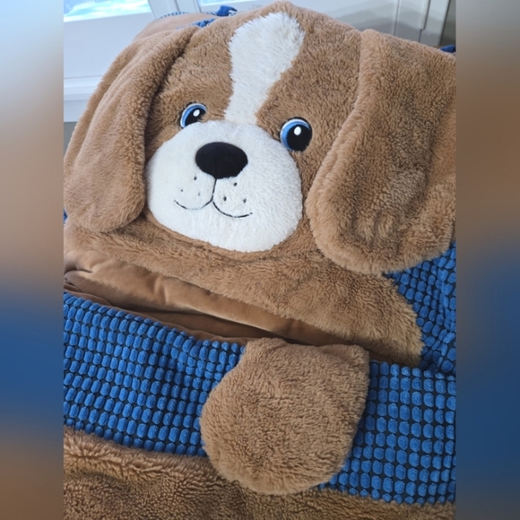 Hug Fun Animal Slumber Kids Brown Puppy Dog Plush Cozy Nap Sleeping Bag 66"x28" - Picture 5 of 6